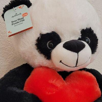 Lot 243: Large New HALLMARK Bear Hugs Panda Club Valentines Singing Stuffed Animal TESTED A+