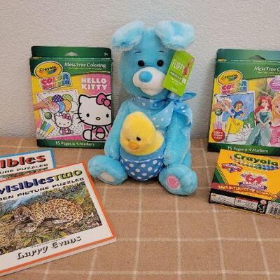 Lot 245: New Assortment of Art Supplies and FLUFFY Animated Plush Bunny