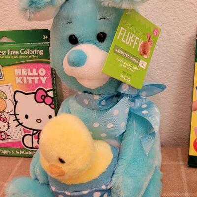 Lot 245: New Assortment of Art Supplies and FLUFFY Animated Plush Bunny