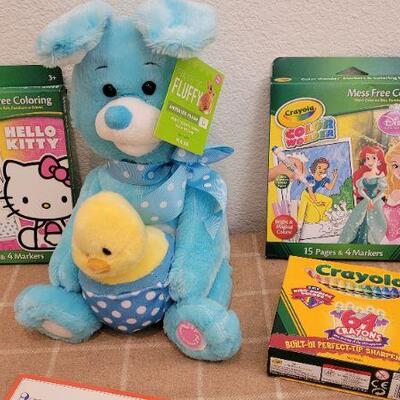 Lot 245: New Assortment of Art Supplies and FLUFFY Animated Plush Bunny