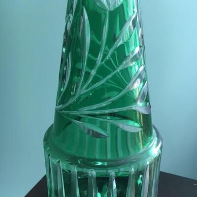 Cut Crystal Decanter Green