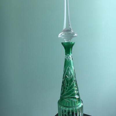 Cut Crystal Decanter Green