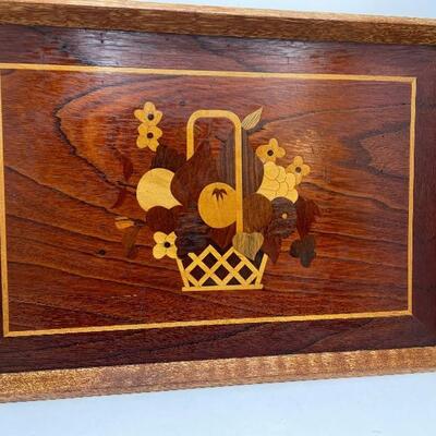 Lot #47  Wood inlay tray