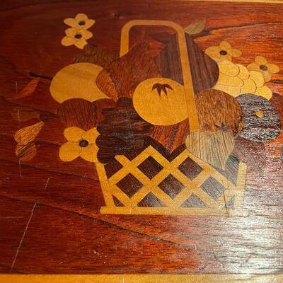 Lot #47  Wood inlay tray
