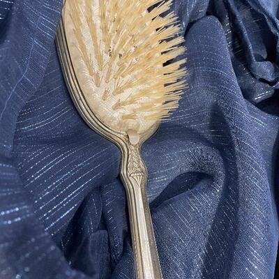 Lot# 55. Hair Brush (possibly silver?) initials engraved â€œF.F.â€