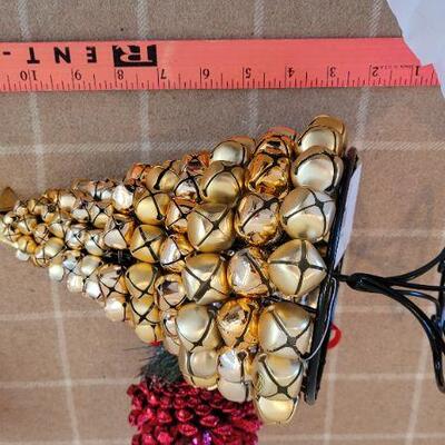 Lot 9: Assorted NEW Christmas Deco- Jingle Tree and Red Pinecones