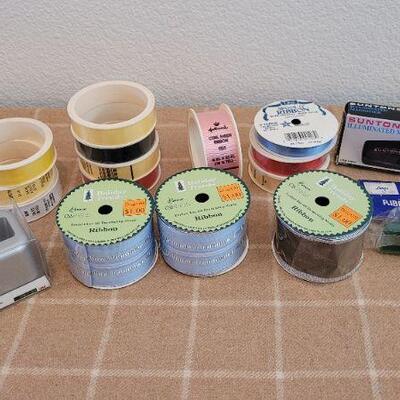 Lot 12: Assorted NEW Crafting Sewing Art Ribbon and Supplies