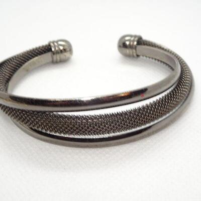 Silver Gray Tone Cuff Bracelet 