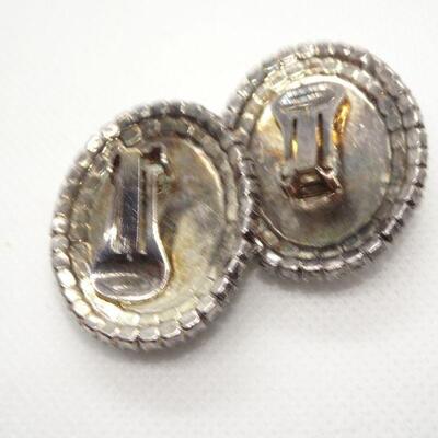 Statement Dynasty Style Pearl & Rhinestone Clip Earrings 