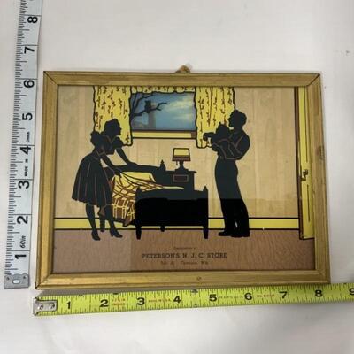 -75- Two Framed Silhouette Advertising Pieces | c. 1950