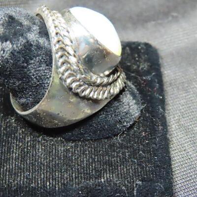 Sterling Opalescent Blue Ring