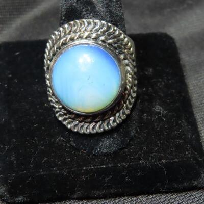 Sterling Opalescent Blue Ring