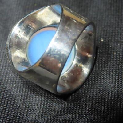 Sterling Opalescent Blue Ring