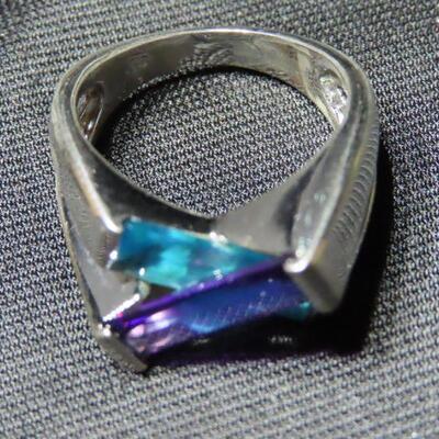 Blue and Purple Stone Ring