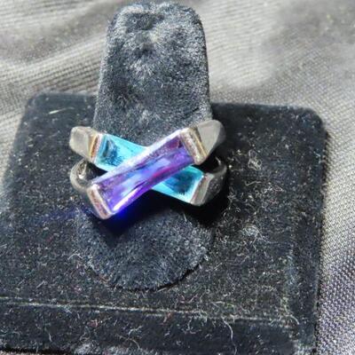 Blue and Purple Stone Ring