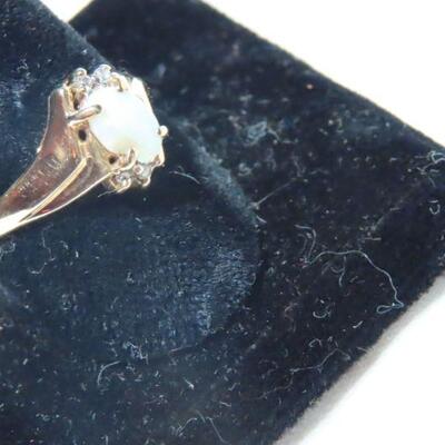 10k diamond and Opalescent ring