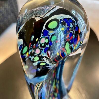 Monumental Rollin Karg signed Studio Art Glass sculpture