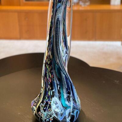 Monumental Rollin Karg signed Studio Art Glass sculpture