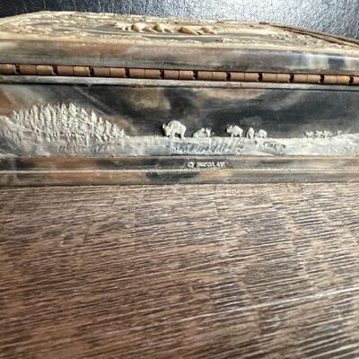 G5: Genuine Incolay Stone Box Handcrafted Signed Roberts