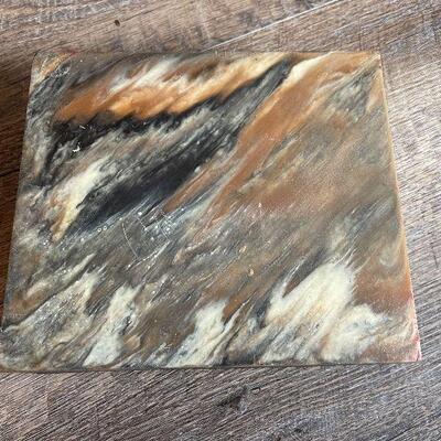 G5: Genuine Incolay Stone Box Handcrafted Signed Roberts
