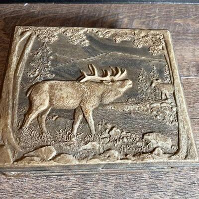 G5: Genuine Incolay Stone Box Handcrafted Signed Roberts