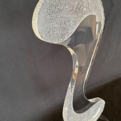 Mid Century Modern Abstract lucite sculpture signed Edel