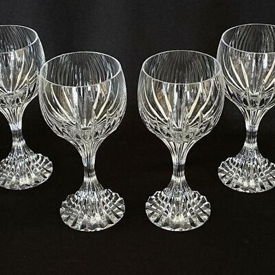  Baccarat set of 4 Massena Crystal Water or Wine Goblets - pristine!