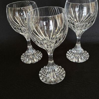 Baccarat crystal set of 3 tall Water / Wine Goblets Massena style