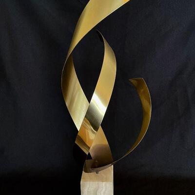 C Jere Mid Century Modern “FLAME” signed Brass Sculpture