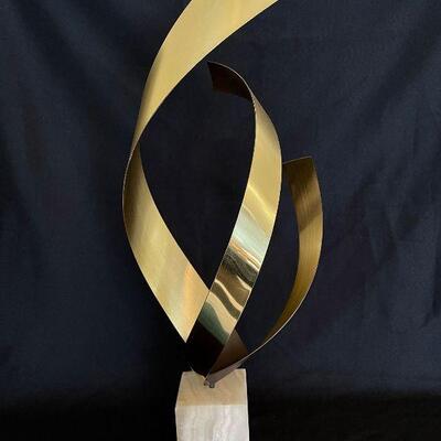 C Jere Mid Century Modern “FLAME” signed Brass Sculpture