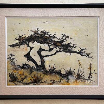 Garcia original dramatic tree MCM seashore painting