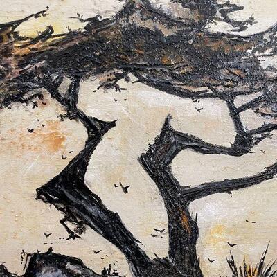 Garcia original dramatic tree MCM seashore painting