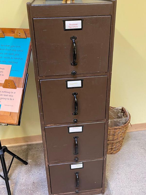 Painted oak upright file