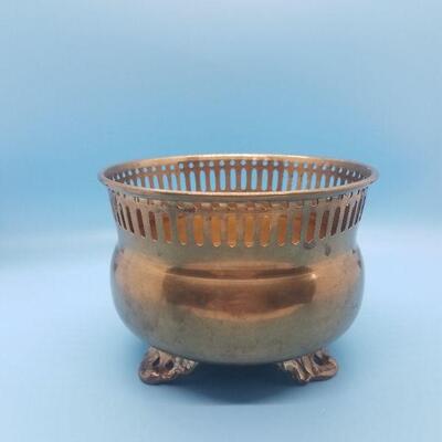 Lot #3 - Vintage Brass footed pot