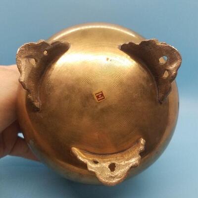 Lot #3 - Vintage Brass footed pot