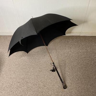 Ladies Umbrella with Rosewood Handle with Sterling Silver