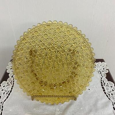 A - Pair of Fenton Amber Daisy and Button Plates
