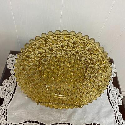 B - Pair of Fenton Amber Daisy and Button Plates