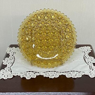 B - Pair of Fenton Amber Daisy and Button Plates