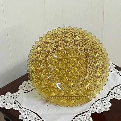 C - Pair of Fenton Amber Daisy and Button Plates
