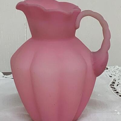 Fenton Satin Glass Pitcher 