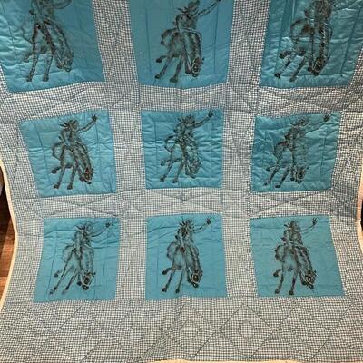 Lot #60   Vintage cowboy blanket 5â€™ X 6â€™