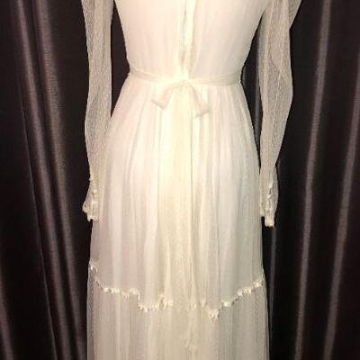 1970s White Maxi Dress Wedding OR Prom 