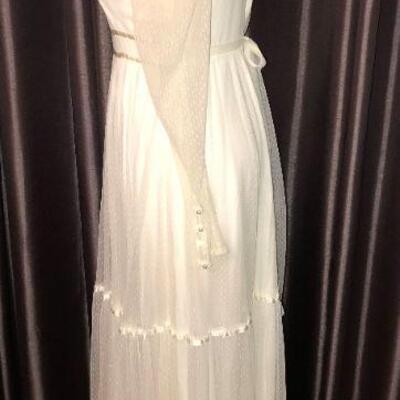 1970s White Maxi Dress Wedding OR Prom 