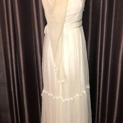 1970s White Maxi Dress Wedding OR Prom 