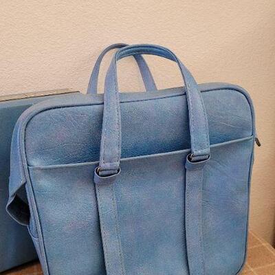 Lot 78: Vintage SAMSONITE Mid Century Modern Blue Sky Luggage and Briefcase Set