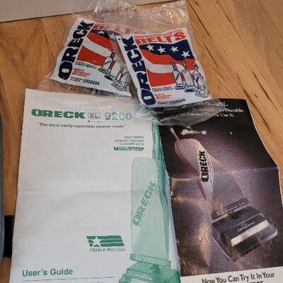 Lot 82: Vintage ORECK XL Vacuum Cleaner w/ Accessory Belts + Manual TESTED A+