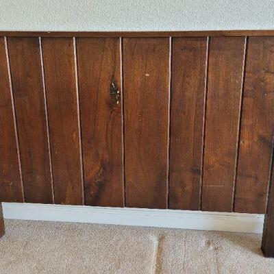 Lot 87: Vintage Mid Century Modern Heavy Wood Headboard