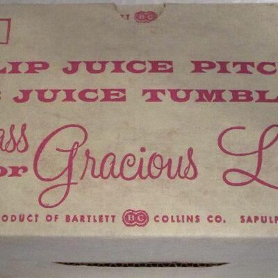#3 Vintage Juice Pitcher and Six Juice Tumblers, New in Box