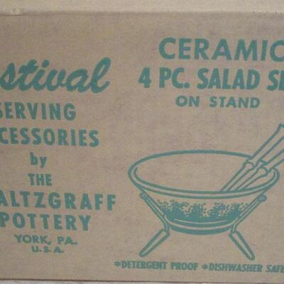#8 Vintage Ceramic 4 Piece Salad Set by Pfaltzgraff Pottery